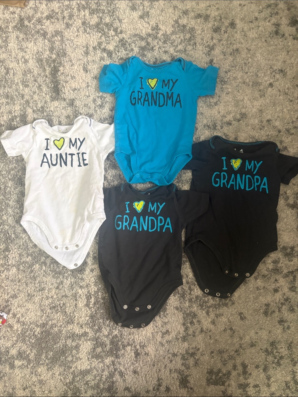 Blue, Grey, and White Baby One-Piece Bodysuit